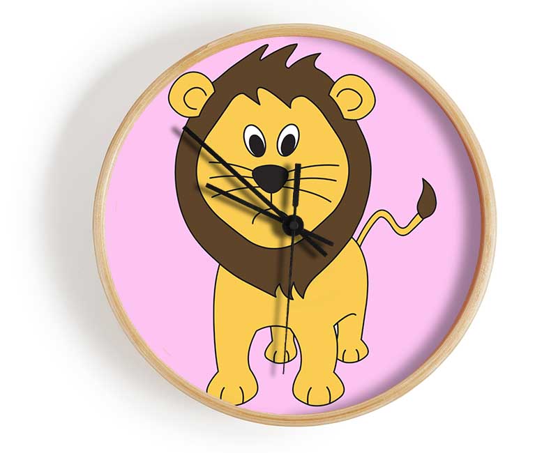 Sad Lion Pink Clock - Wallart-Direct UK