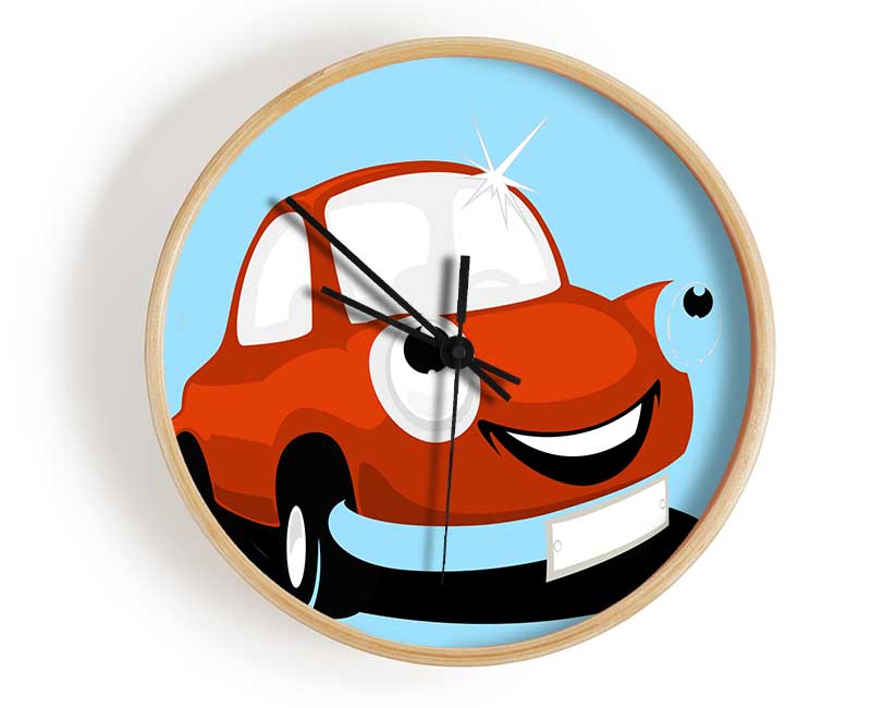 Smiling Clean Car Baby Blue Clock - Wallart-Direct UK