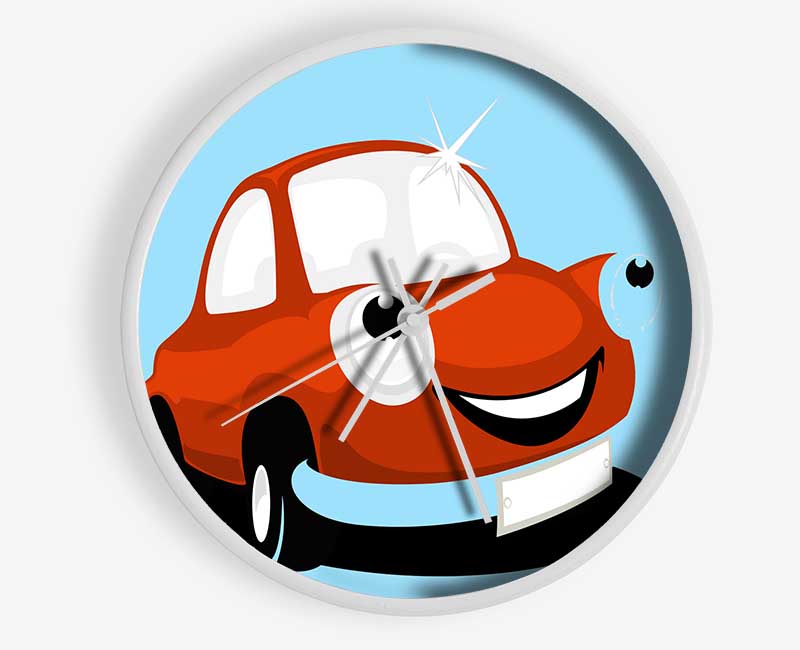 Smiling Clean Car Baby Blue Clock - Wallart-Direct UK