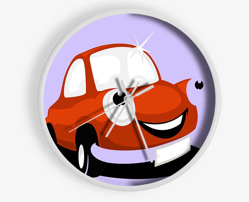 Smiling Clean Car Lilac Clock - Wallart-Direct UK