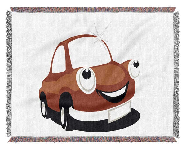 Smiling Clean Car White Woven Blanket