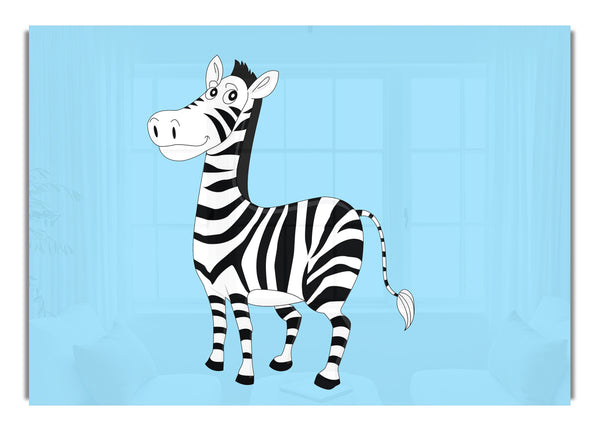 Standing Zebra Baby Blue