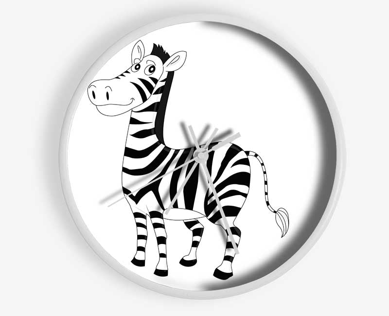 Standing Zebra White Clock - Wallart-Direct UK