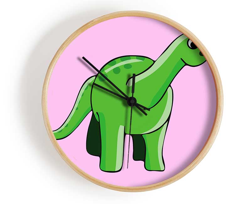 Suprised Dinosaur Pink Clock - Wallart-Direct UK