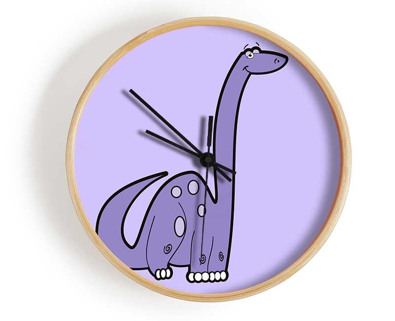 Tall Dinosaur Lilac Clock - Wallart-Direct UK