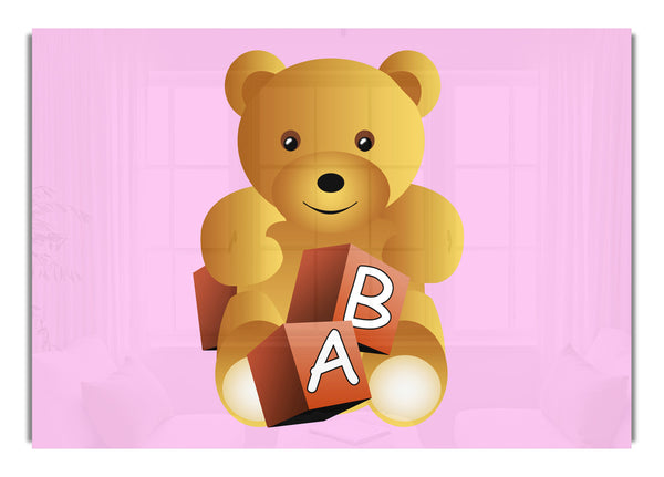 Teddy Bear Alphabet Blocks Pink