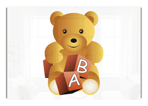 Teddy Bear Alphabet Blocks White