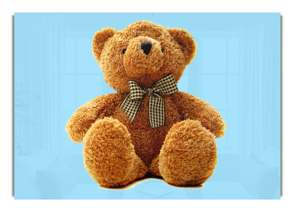 Teddy Bear Bow Baby Blue