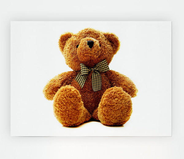 Teddy Bear Bow White Print Poster Wall Art