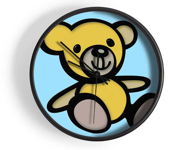 Teddy Bear Cartoon Baby Blue Clock - Wallart-Direct UK