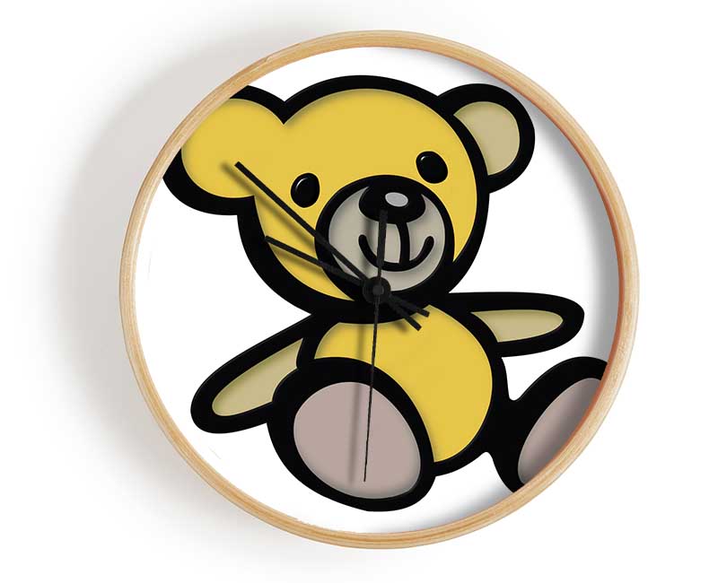 Teddy Bear Cartoon White Clock - Wallart-Direct UK