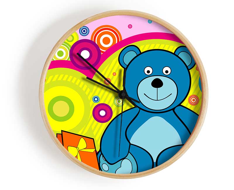 Teddy Bear Circles Pink Clock - Wallart-Direct UK