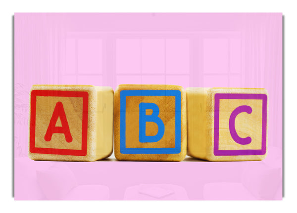 Three Alphabet Blocks Pink