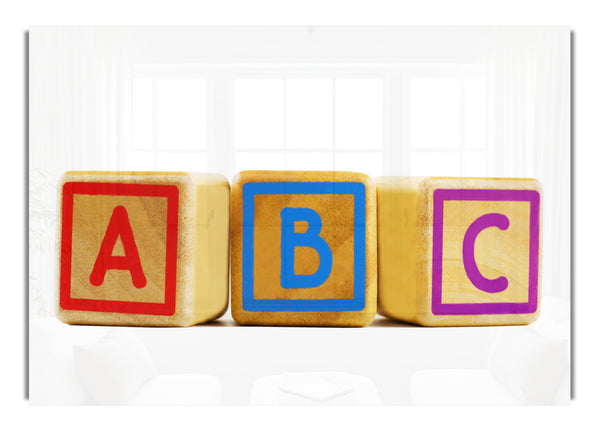 Three Alphabet Blocks White