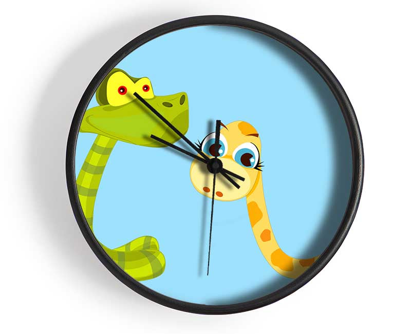 Two Snakes Baby Blue Clock - Wallart-Direct UK