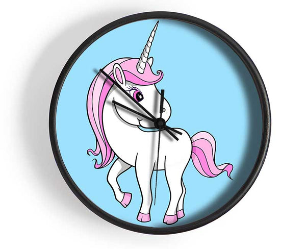 Unicorn Walking Baby Blue Clock - Wallart-Direct UK