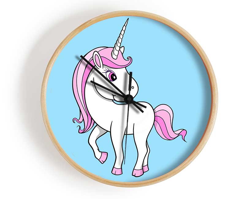 Unicorn Walking Baby Blue Clock - Wallart-Direct UK