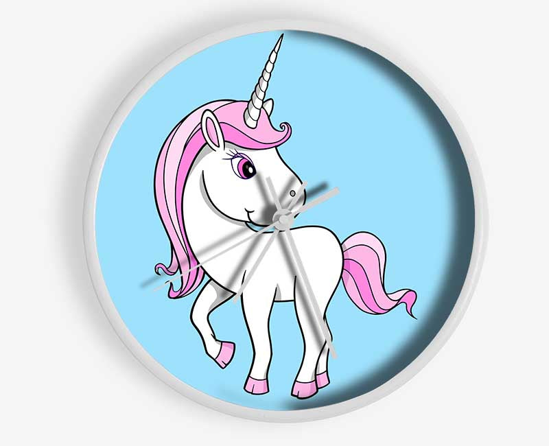 Unicorn Walking Baby Blue Clock - Wallart-Direct UK