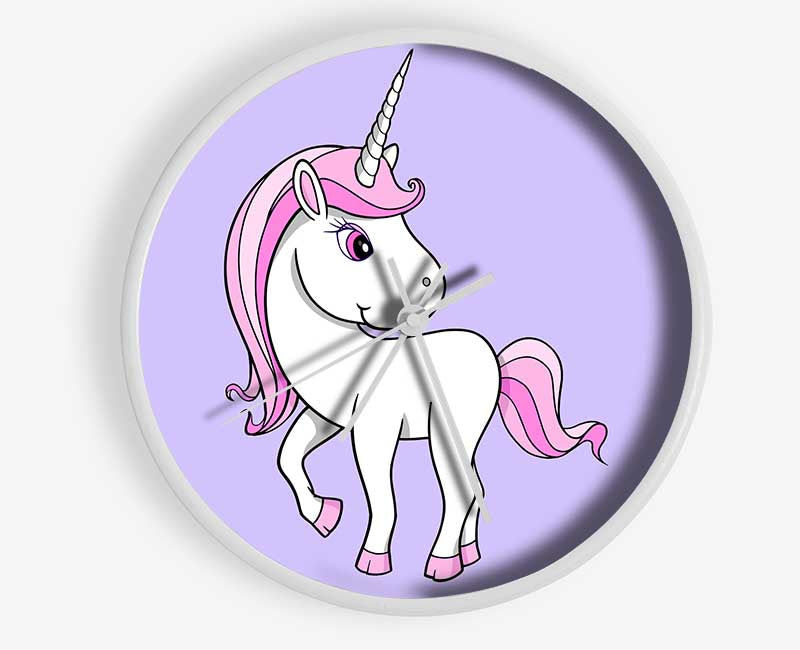 Unicorn Walking Lilac Clock - Wallart-Direct UK