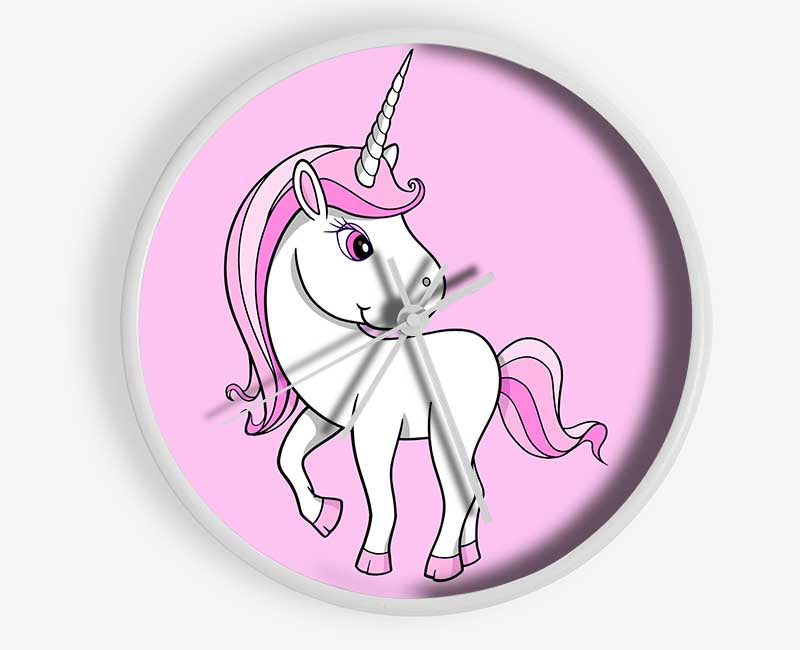 Unicorn Walking Pink Clock - Wallart-Direct UK