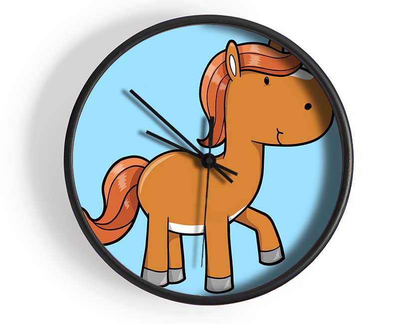 Walking Pony Horse Baby Blue Clock - Wallart-Direct UK