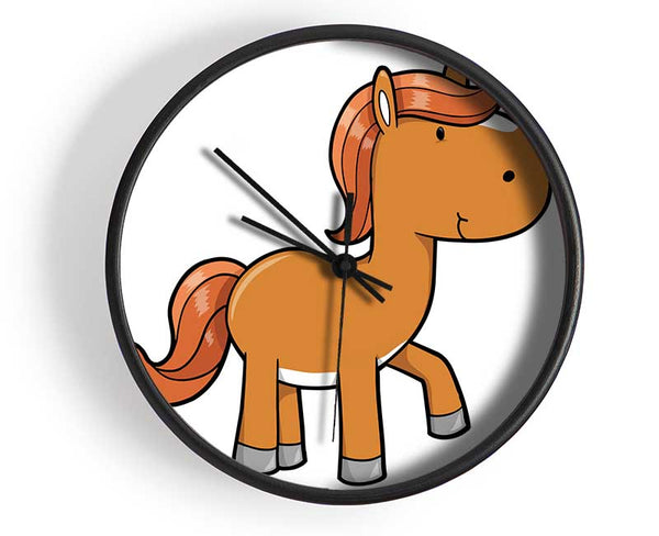 Walking Pony Horse White Clock - Wallart-Direct UK