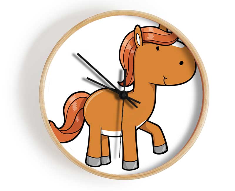 Walking Pony Horse White Clock - Wallart-Direct UK