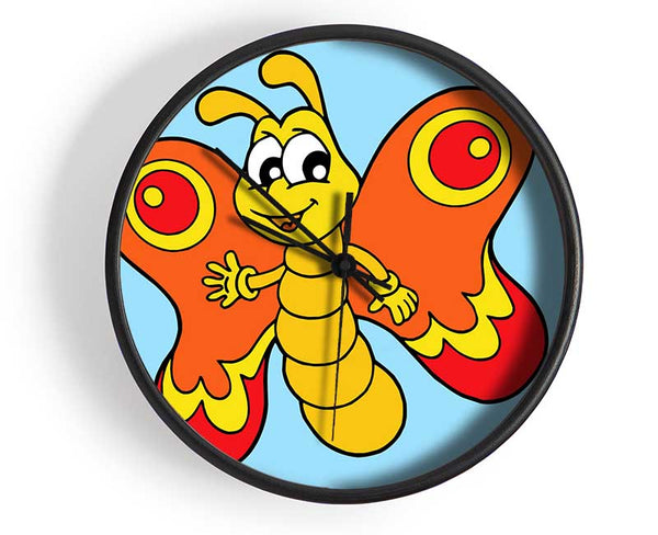 Waving Butterfly Baby Blue Clock - Wallart-Direct UK