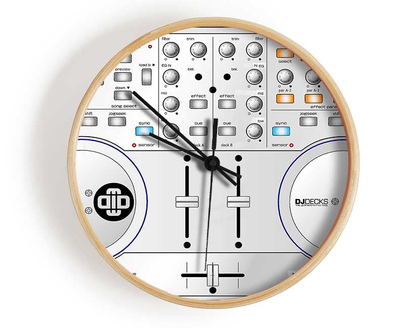 Dj Decks White Clock - Wallart-Direct UK