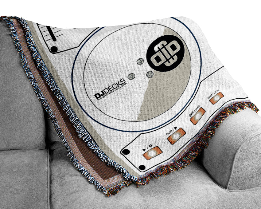 Dj Decks White Woven Blanket