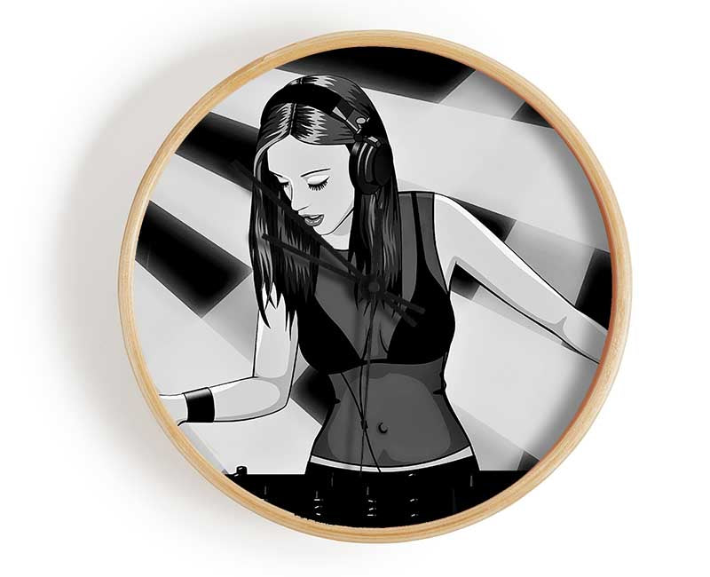 Dj Woman Clock - Wallart-Direct UK