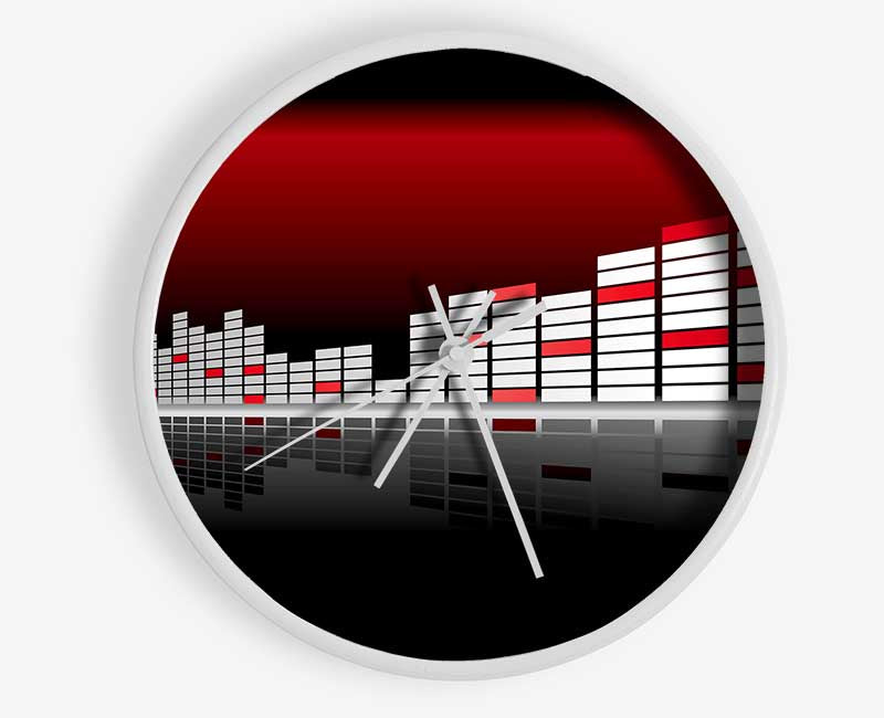 Graphic Equalizer Red Clock - Wallart-Direct UK