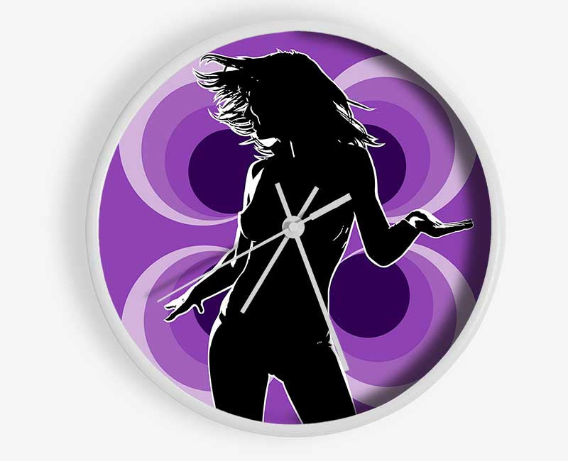 Purple Disco Diva Clock - Wallart-Direct UK