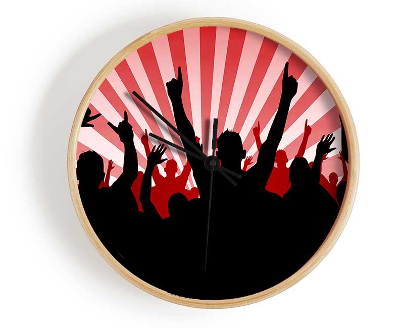 Red Rave Clock - Wallart-Direct UK