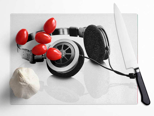 Headphones Glass Chopping Board