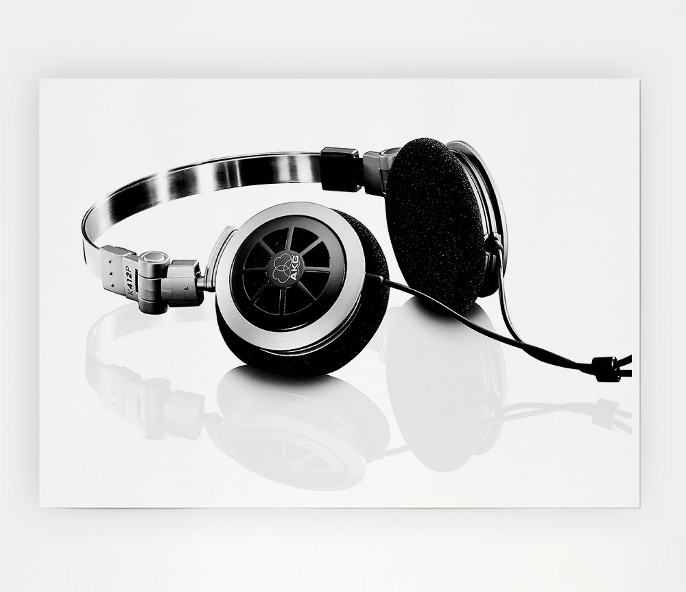 Headphones Print Poster Wall Art