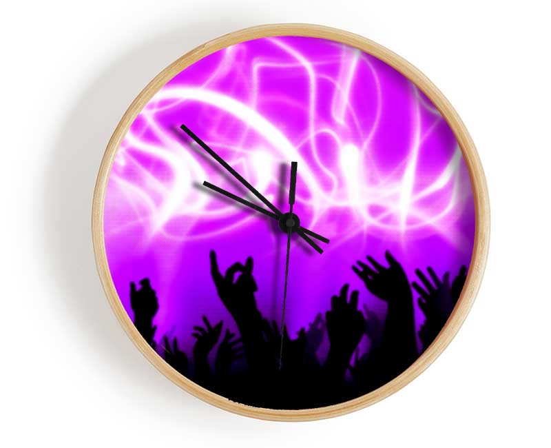 Rave Lights Pink Clock - Wallart-Direct UK