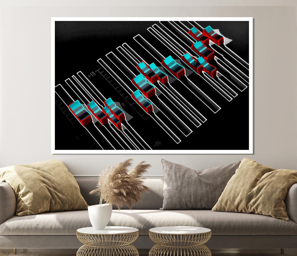 Equalizer Desk Retro Print Poster Wall Art