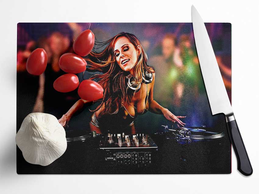 Dj Babe 2 Glass Chopping Board