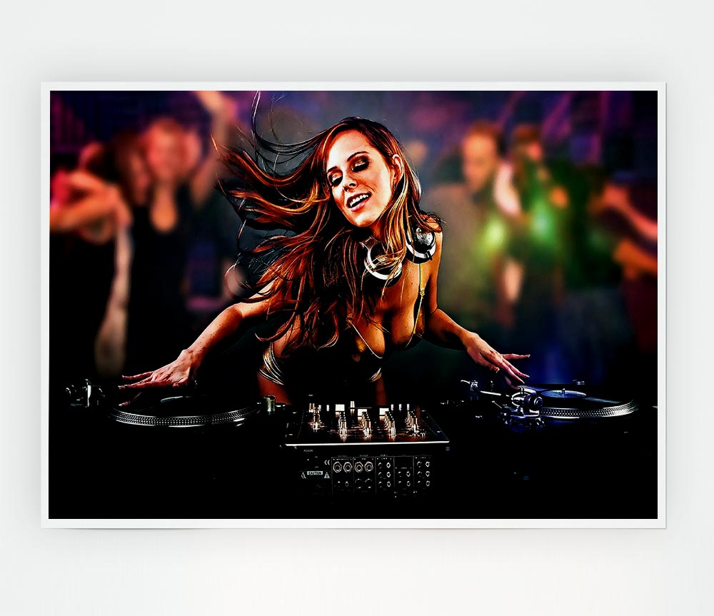 Dj Babe 2 Print Poster Wall Art