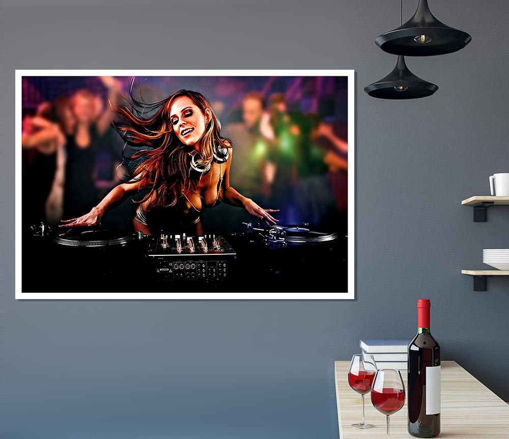 Dj Babe 2 Print Poster Wall Art