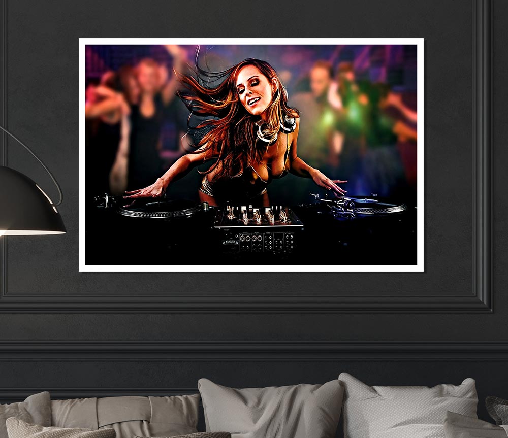 Dj Babe 2 Print Poster Wall Art