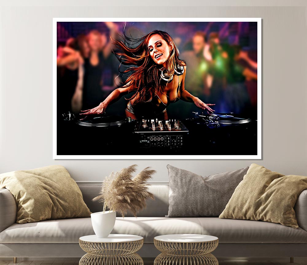 Dj Babe 2 Print Poster Wall Art