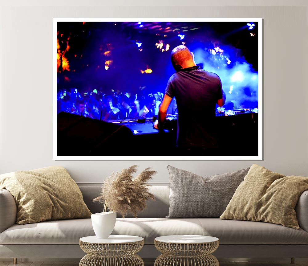 Dj Mixing Print Poster Wall Art