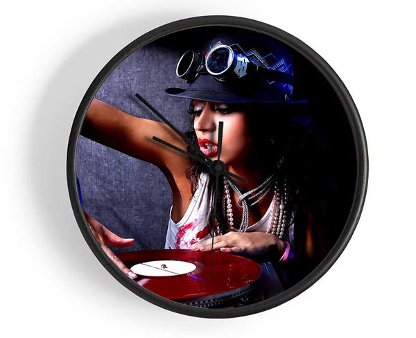 Sexy Dj Girl Clock - Wallart-Direct UK