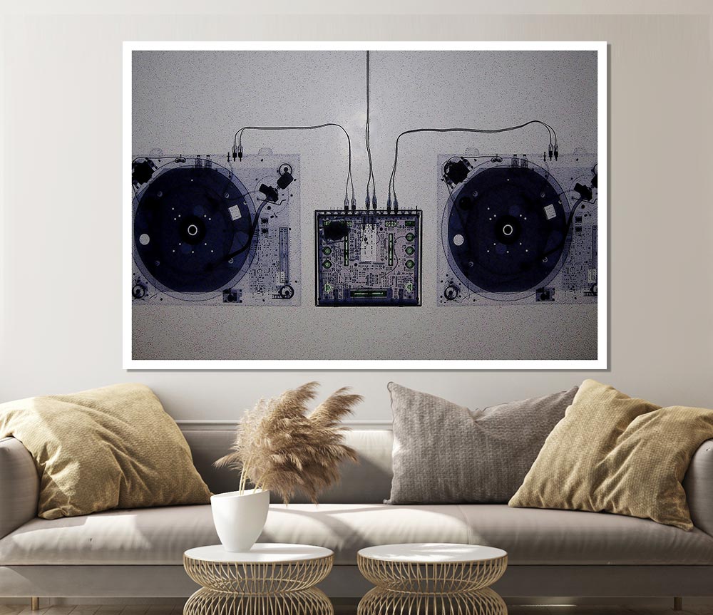 Translucent Dj Console Mixer Print Poster Wall Art