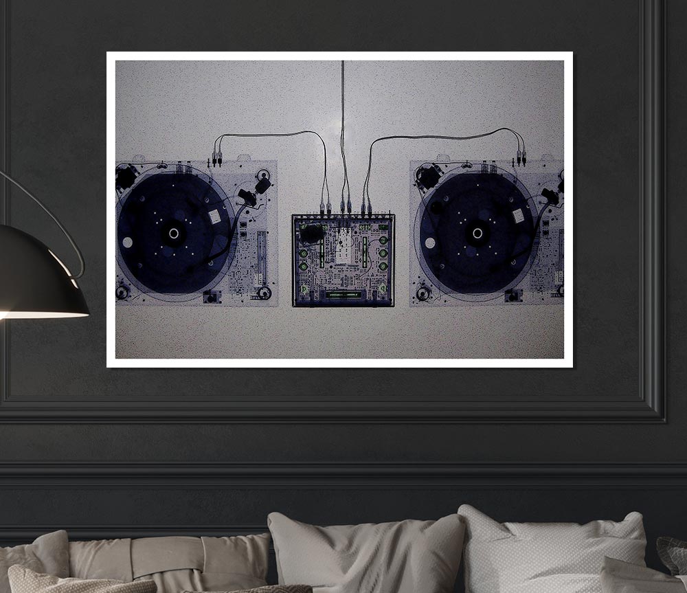 Translucent Dj Console Mixer Print Poster Wall Art