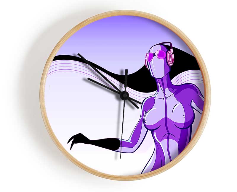 Abstract Purple Alien Clock - Wallart-Direct UK