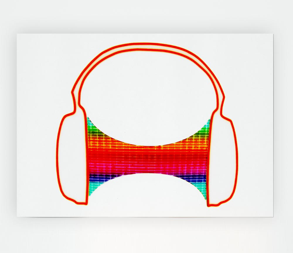 Headphone Funk White Print Poster Wall Art