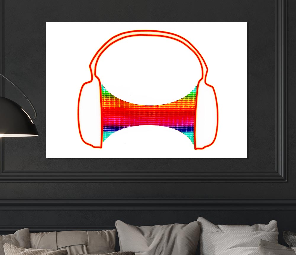 Headphone Funk White Print Poster Wall Art